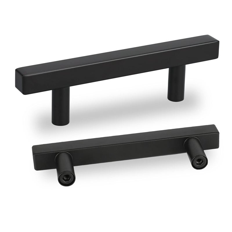 Peaha 3 Cabinet Handles Black Kitchen Cabinet Pulls Black 10 Pack PHJ22BK 76mm Cabinet Pulls Matte Black Desk Drawer Handles for Bedroom, Closet, Wardrobe - Image 1